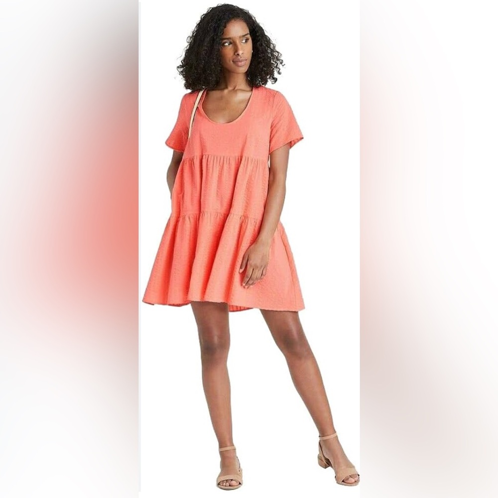 Coral Shift Short Dress Size Small